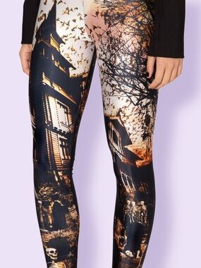 Blackmilk Haunted House 2.0 Leggings Small Discontinued Goth Spooky Halloween